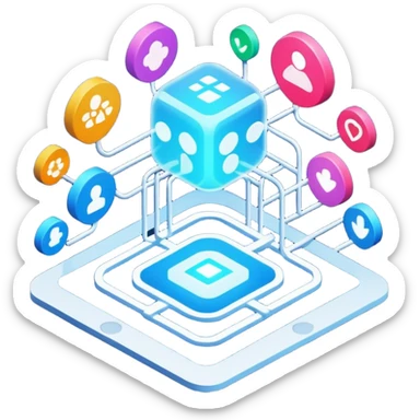 create an isometric analogous to showcase AI embedded experience in workflows sticker