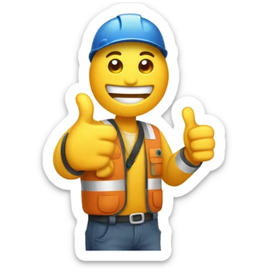 Happy injured worker doing a thumbs up  sticker
