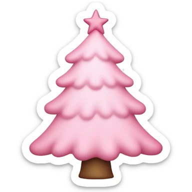 pastel pink christmas tree sticker