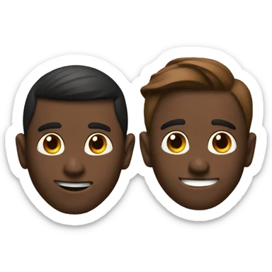 2 brothers, immaculately dressed with brown podcast headphones sticker