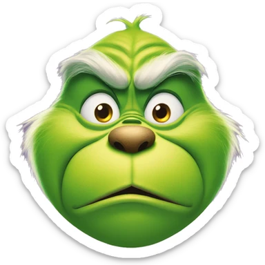 The Grinch smirking mouth closed  sticker