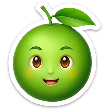 a lime with cute face sticker