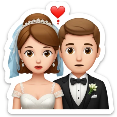 confused newlywed couple sticker