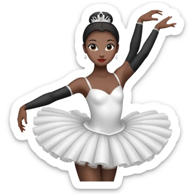 Black swan ballerina emoji from a far to see the whole body dancing sticker
