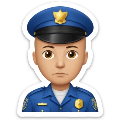 bald police with no hat sticker
