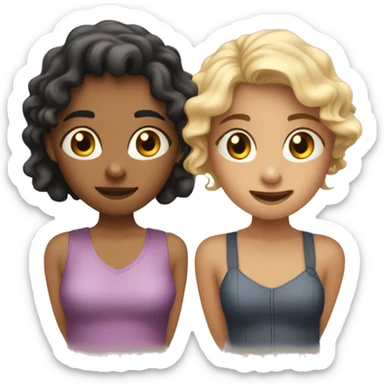 Two girl best friends does heands like this-🫶🏻 , and one of them have short hair and another one have middle hair sticker