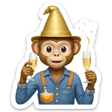 changuito con overol en una fiesta sticker