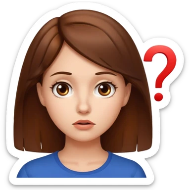 The beautiful woman looked confused, like she had a question mark on her face. sticker