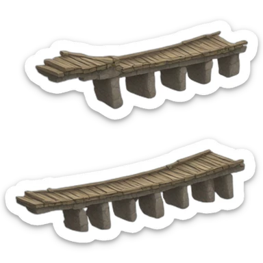 crumpling Broken bridge from the side sticker