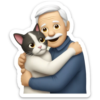 cat huging granda sticker