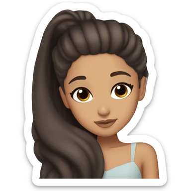 Ariana Grande sleeping dark brown hair dark brow skin  sticker