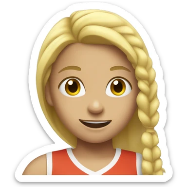 a girl with blonde hair playing in tennis sticker