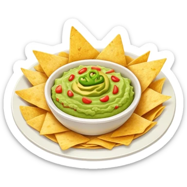 Plate of chips with guacamole  sticker