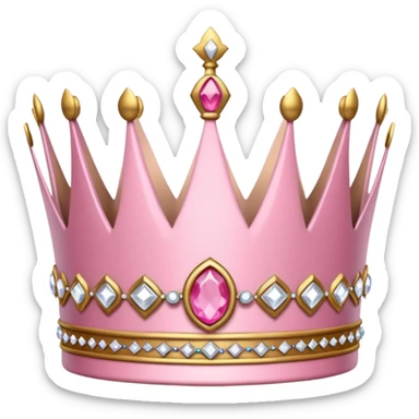 white and pink crown sticker