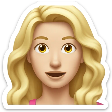 White woman, long hair, blonde hair, wavy hair, workout, sweating sticker