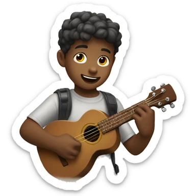 Kid learning yo play the ukulele sticker