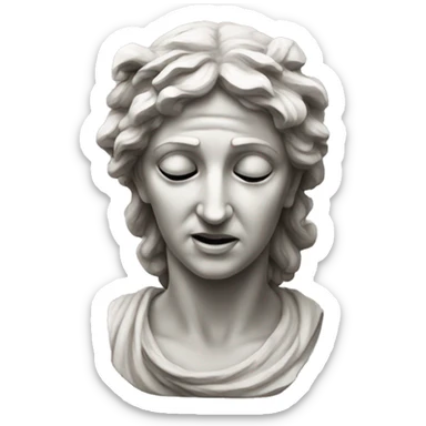 greek goddess sculpture crying sticker