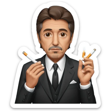 draw me brutal al pacino from godfather with cigarretes sticker