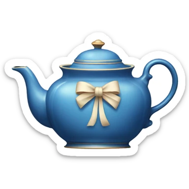 Vintage blue teapot with bows sticker