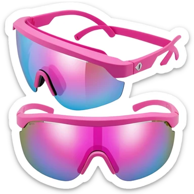 ultra thick sporty pink shield visor sunglasses with maximum robust frame, industrial strength build, extremely bulky design, one-piece lens sticker