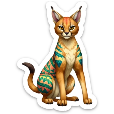 Colorful Exotic Tropical Trico-Vernid-Fionbri-Caracal-hybrid (full body) sticker