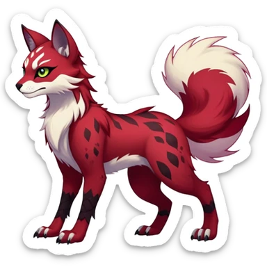 Vibrant dark edgy badass cool Falvie-Fionbri-creature-fursona, full body, with random markings sticker