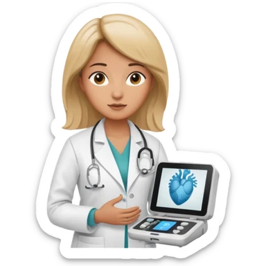 female doctor performing a fetal ultrasound sticker