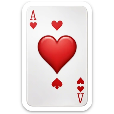 une carte de jeux avec un as de coeur dessus sticker