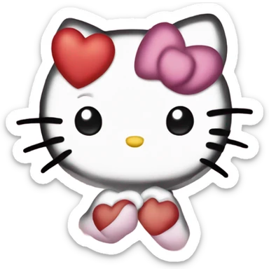 Hello kitty with hearts around her face sticker