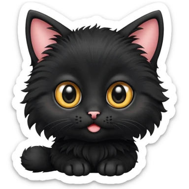 Un  gatito negro chiquito  sticker
