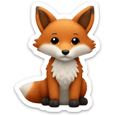 whole body of fox in jellycat style sticker