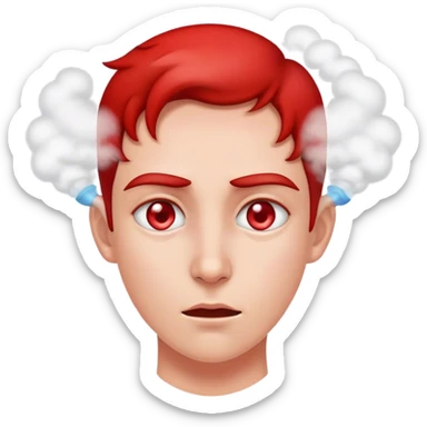 Eyes turn red with steam coming out of ears sticker