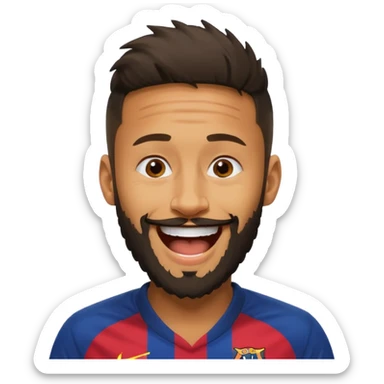 Neymar avec beaucoup beaucoup de barbe qui rigole  sticker