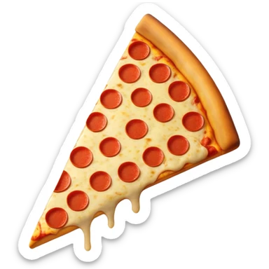 Early 2000s style pizza slice emoji with basic shapes sticker