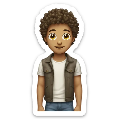 boy with curly hair fair skin developer sticker