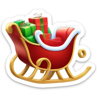 Santa's sleigh 2D with presents in the back sticker