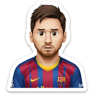 Lionel Messi in FC Barcelona kit gives a fuck. He's angry  sticker