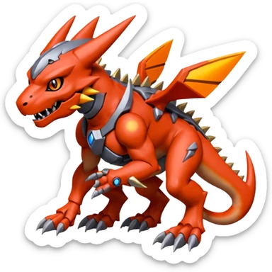 Guilmon-Greymon-Protogen-Pokémon-Digimon-Fakémon-fusion-hybrid-creature sticker