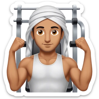 Arab guy at a gym sticker
