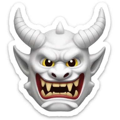 White Oni Dragon Japanese Mask sticker