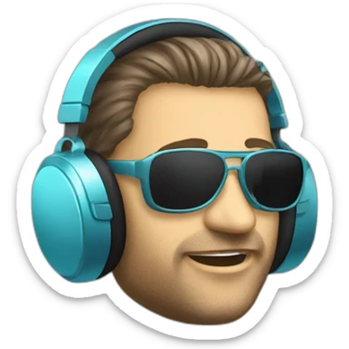 techno music producer rave headphones sticker