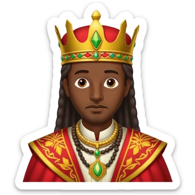 Ethiopian king wearing traditional Ethiopian royal clothes, regal and dignified sticker