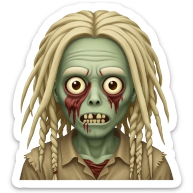 create zombie with dreadlocks nah have some of them coverings his face sticker
