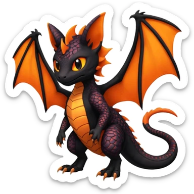 Magmatic scaley furry Salandit-Noibat-Litten-Hybrid (Full body) sticker