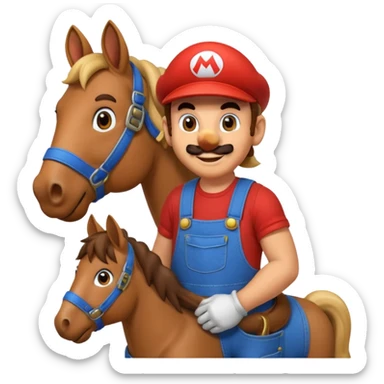 Super Mario Hiding into the horse  sticker
