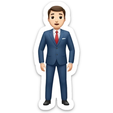 Excited pursed lip full body man emoji with an enormous waist twice the size of the rest of their body sticker