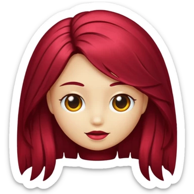 moño bordó casi rojo para pelo sticker