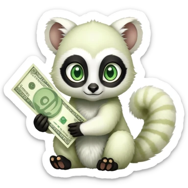 momo White lemur with long ears and big green eyes from avatar the last airbender with money  sticker