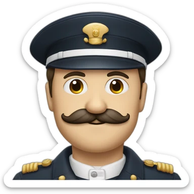 Une personne avec une grosse moustache et un kepi levant la main sticker