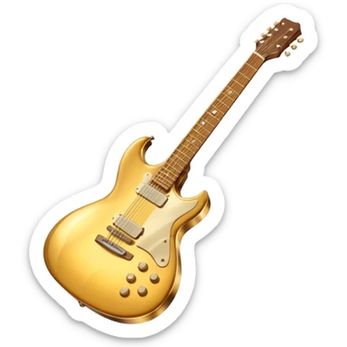 cinematic-realistic-guitar,-polished-metal,-warm-golden-reflections-dancing-along-its-surface,-soft-hands-carefully-positioned-over-the-keys,-glowing-with-an-elegant-and-airy-charm. sticker